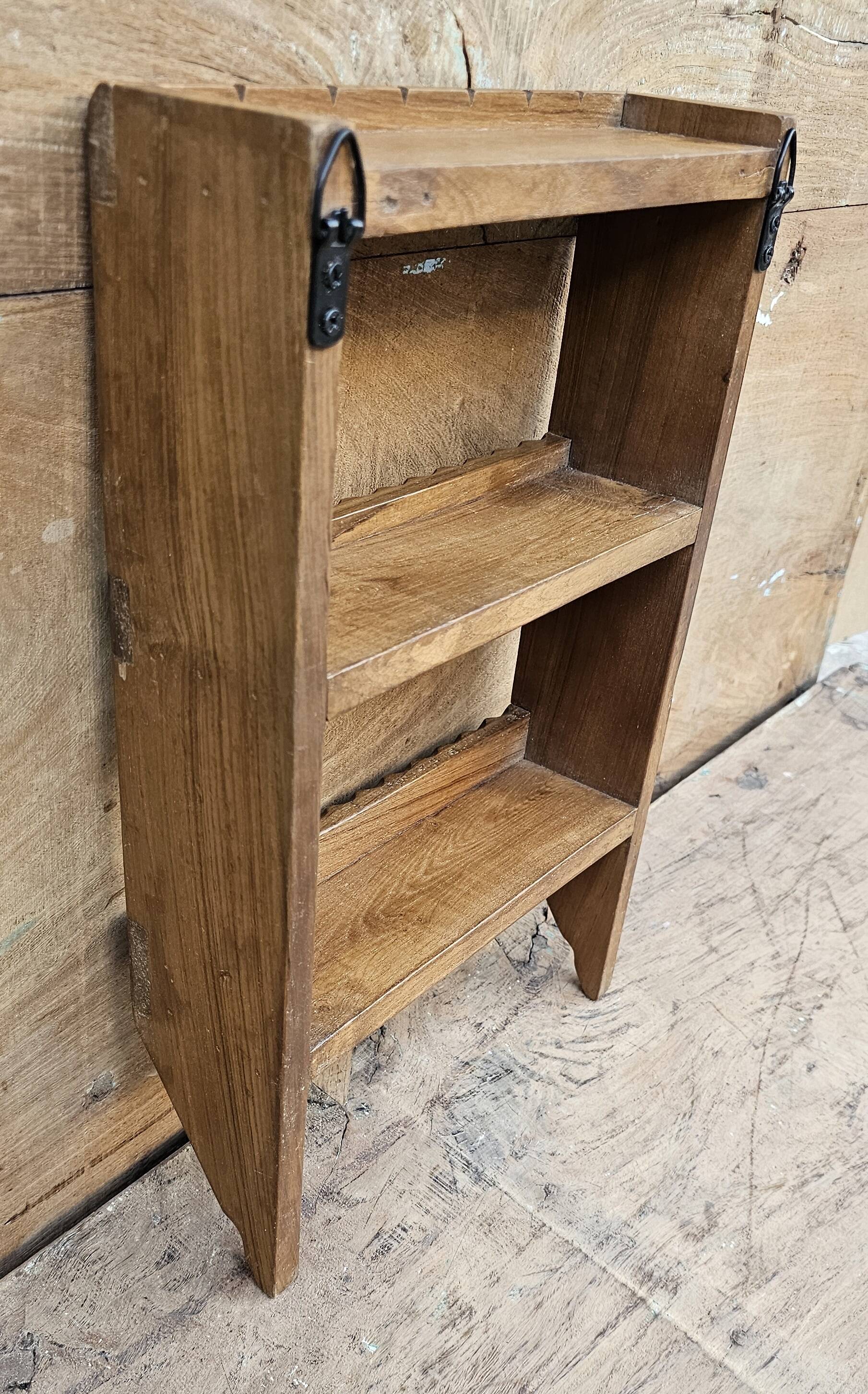 Burmese teak wall shelf