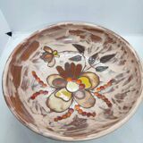 Large enameled floral decoration bowl dating from the 1970s signed martine azema in good condition