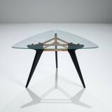 Triangular coffee table in the manner of Alfred Hendrickx