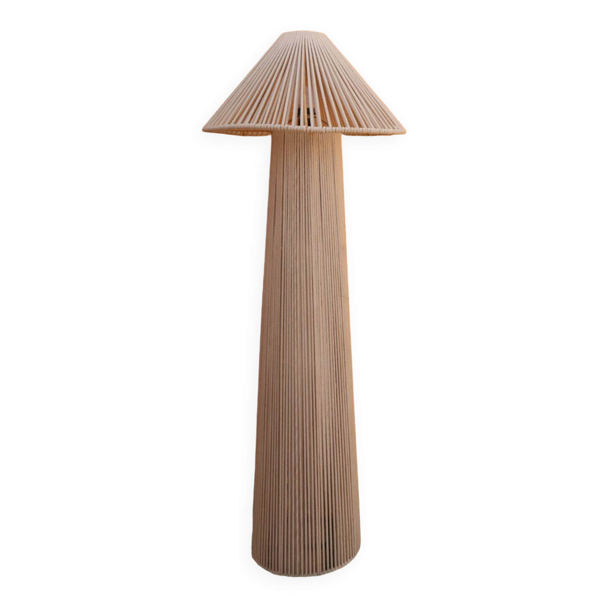 Off-white cotton hat floor lamp