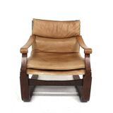 Scandinavian Nelo leather armchair, Norway, 1980