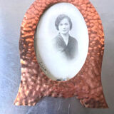 Pair of art nouveau copper metal photo frames