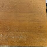 Pair of wooden and vintage metal bedside tables