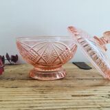 Pink glass candy box