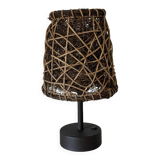 Bamboo & Rattan Solar-Powered Desk Lamp 27x17cm. Dark Coffee Color