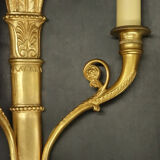 Pair of sconces with quiver and eagle heads style Restoration of the nineteenth
