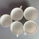 5 cups veronica tea with blue myosotis in white glass from arcopal-80s-retro-vintage