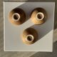 Set of 3 vintage mini bowls on foot, stoneware on pedestal H9 D10.