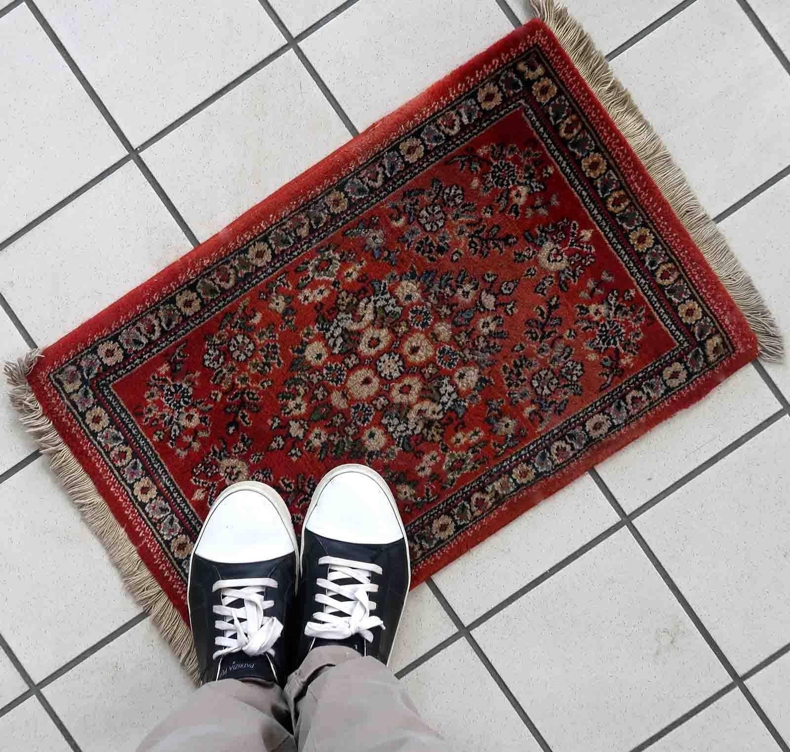 Tapis vintage style Sarouk – 42 x 64 cm – Motif traditionnel - 1C972