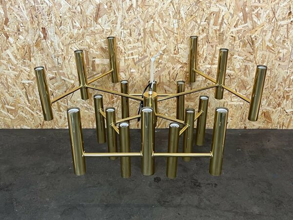 XXL 60s 70s lustre Sciolari Brass avec 37 flammes