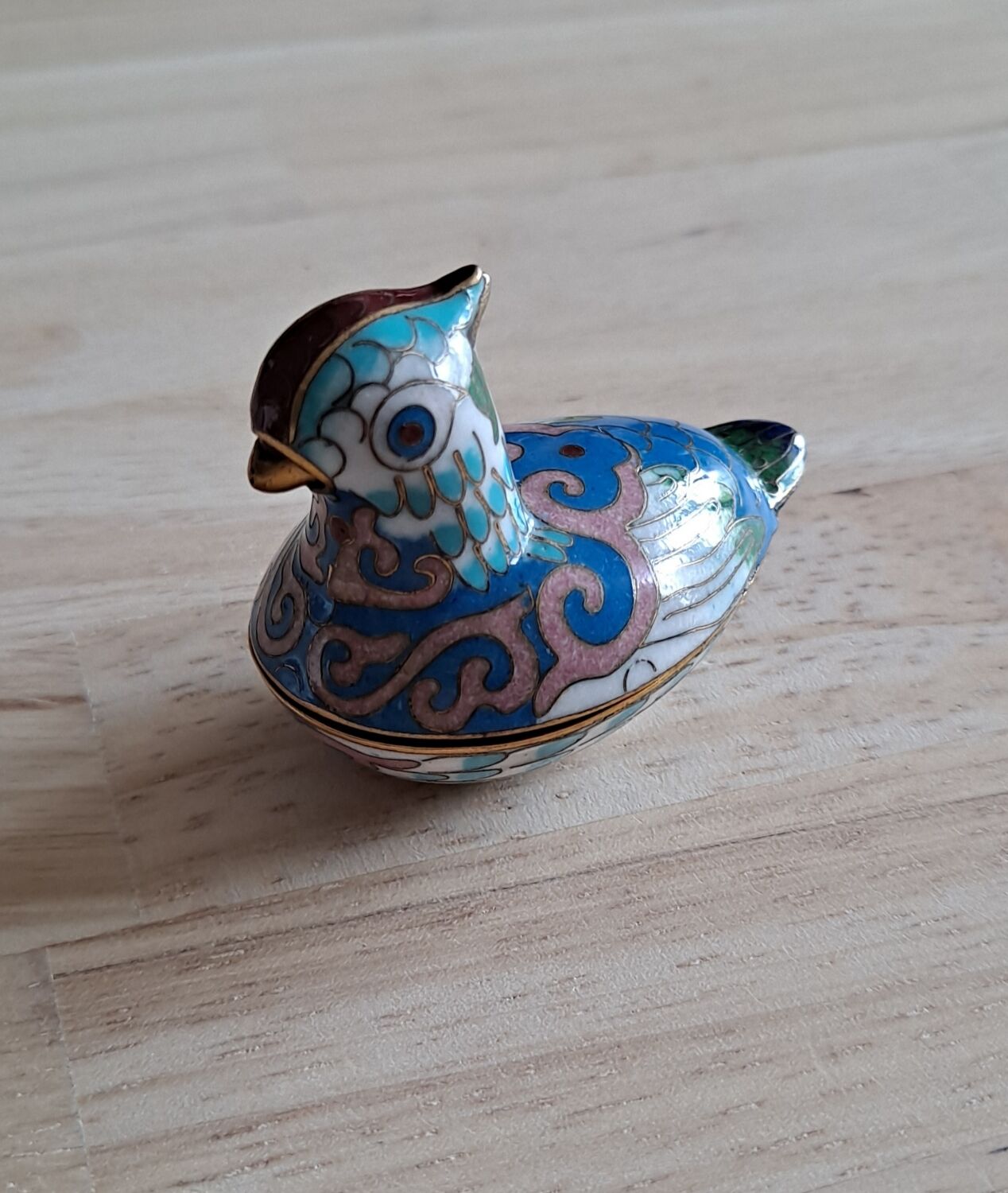 Pillbox mandarin enameled duck