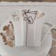 Tête à tête pour thé ou café long en porcelaine blanche décor floral doré