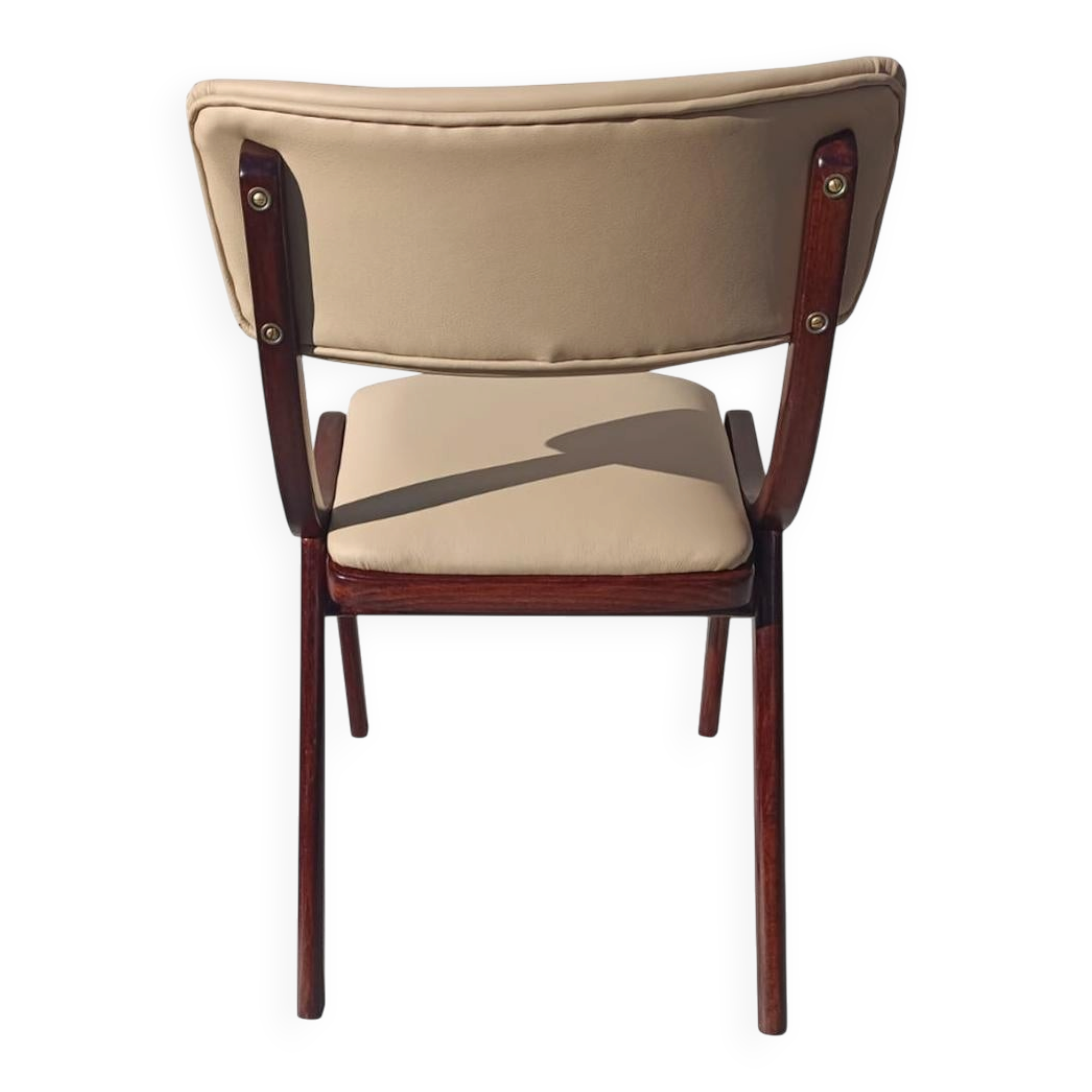 Chaise, cuir crème clair, pologne, 1960s