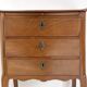 Louis XV style cherry wood bedside table with cabriole legs