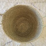 Woven wicker laundry basket