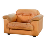 Striking De Sede DS101 Cognac Leather Lounge Chair DS17. Switzerland, 1970s