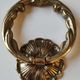 Antique door knocker/hammer of floral shape with large ring decorated with scrolls of acanthus