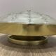 Vintage Peill & Putzler Optical Glass Flush Ceiling Lamp 1960s-70s