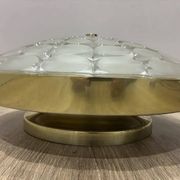 Vintage Peill & Putzler Optical Glass Flush Ceiling Lamp 1960s-70s