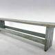 Vintage Industrial All-wood Bench, Original Paint, 1950's