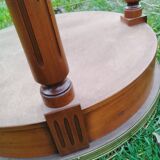 Antique hot water bottle table, Louis XVI style marble top