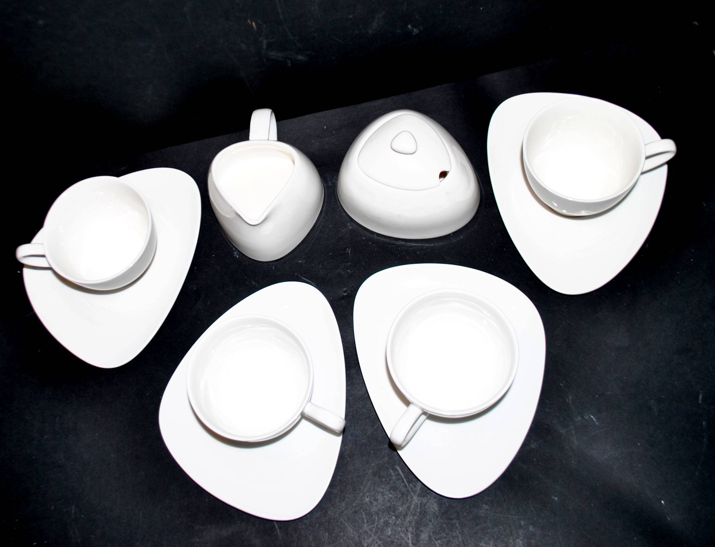 Alessi Design Colombina Style 4-Cup Porcelain Coffee Set