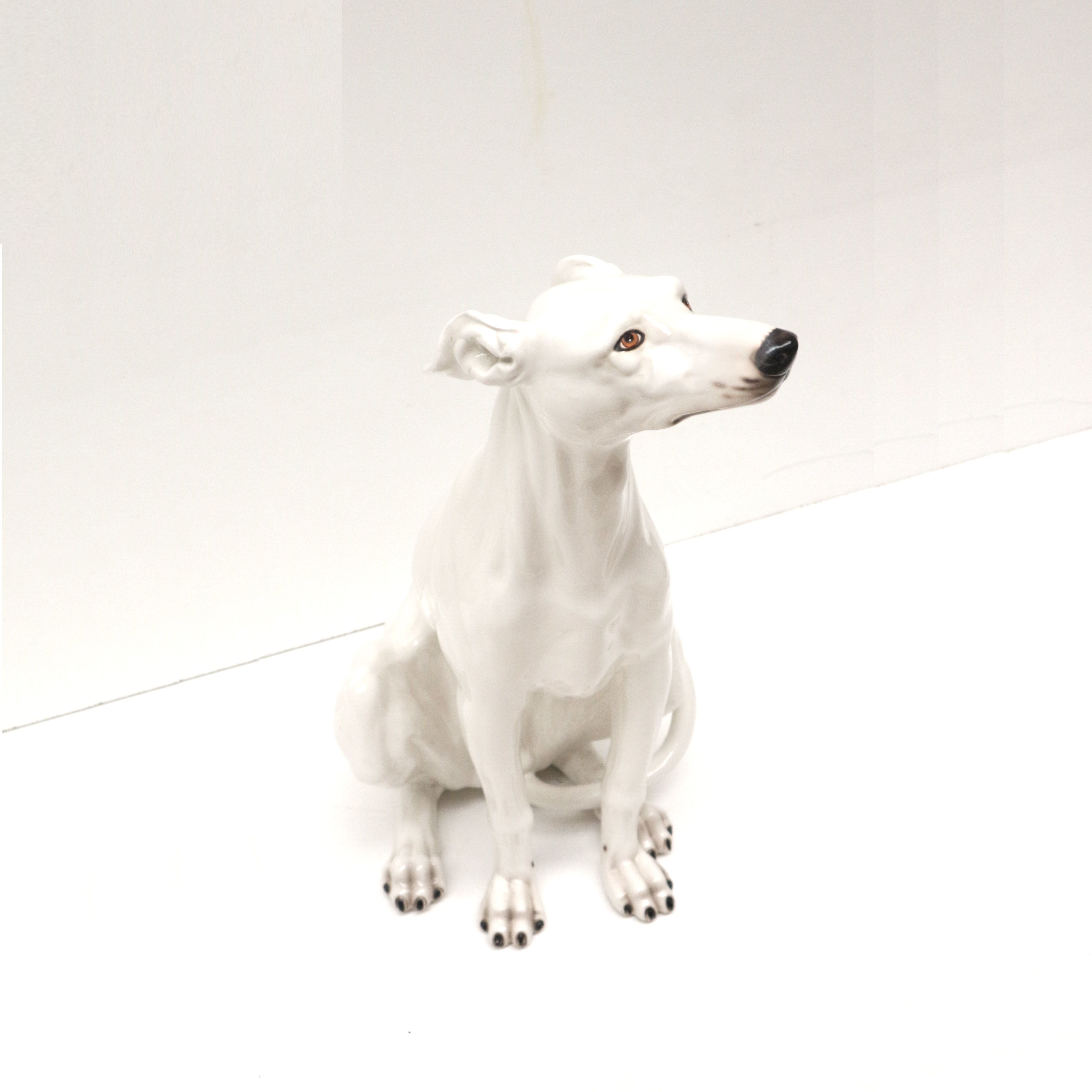 Vintage Italian design hand painted ceramic dog