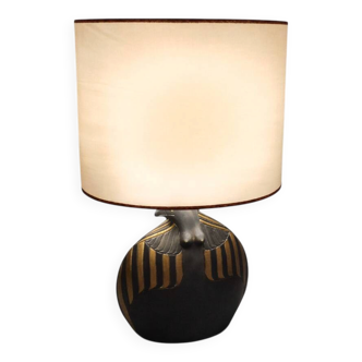 Horus Lamp - Georges Deliège signed ceramic - Art Deco style (circa 1970)