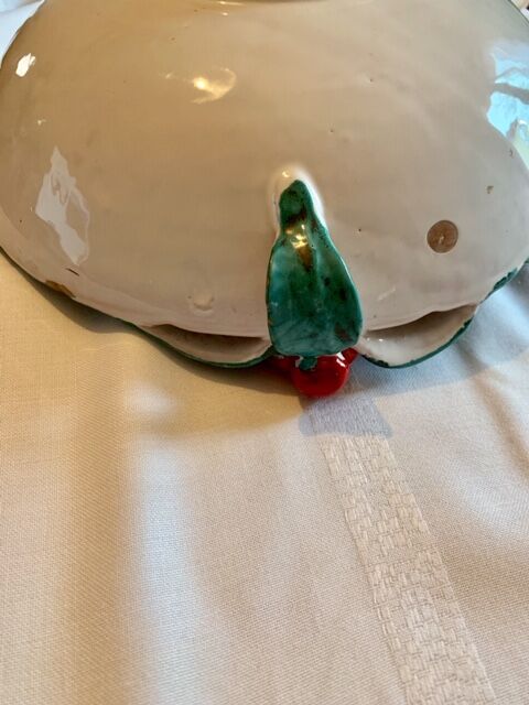 Art deco barbotine fruit bowl dish