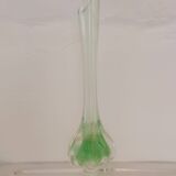 Vintage soliflore vase in green glass