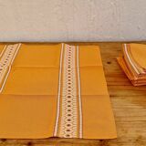 Set of 5 vintage orange napkins