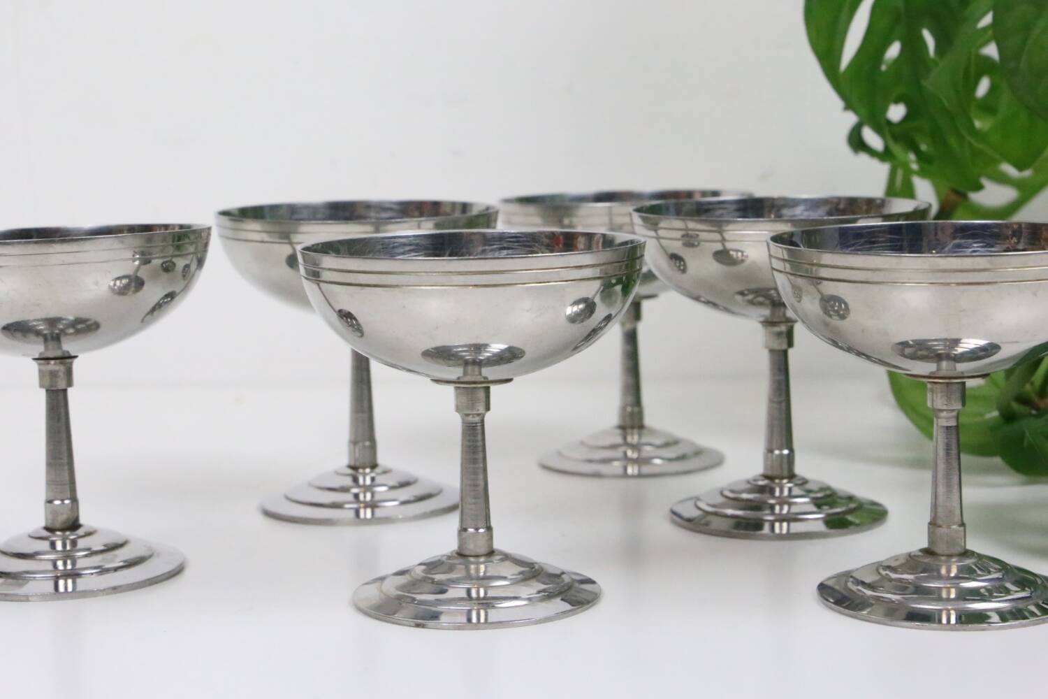 Set of 6 stainless steel bowls by Letang-Remy, vintage French, 1970s