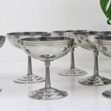 Set of 6 stainless steel bowls by Letang-Remy, vintage French, 1970s