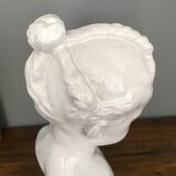 Child bust in enamelled terracotta