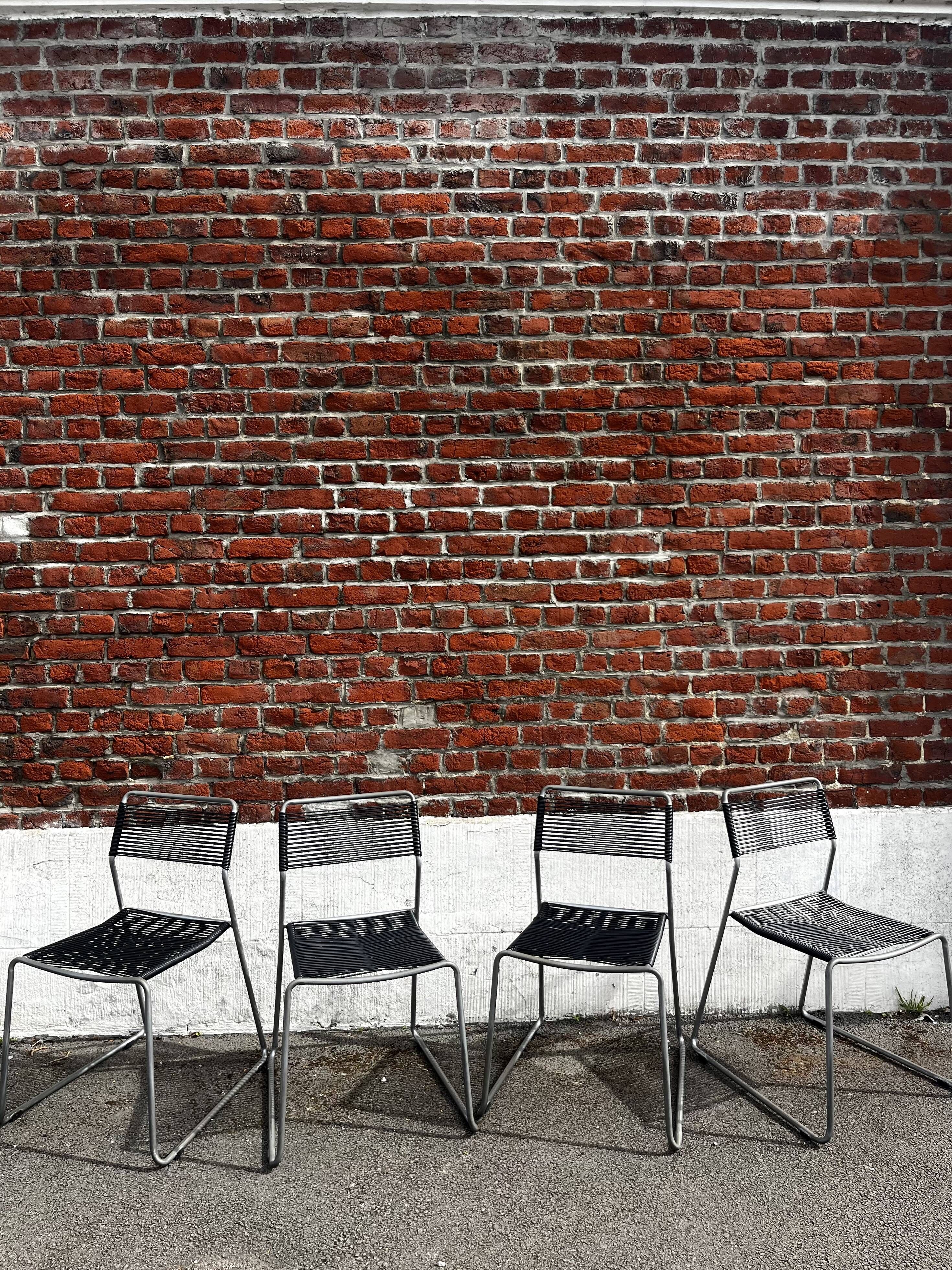 Set of 4 scoubidou chairs, "Melker" model, sled base (vintage IKEA)