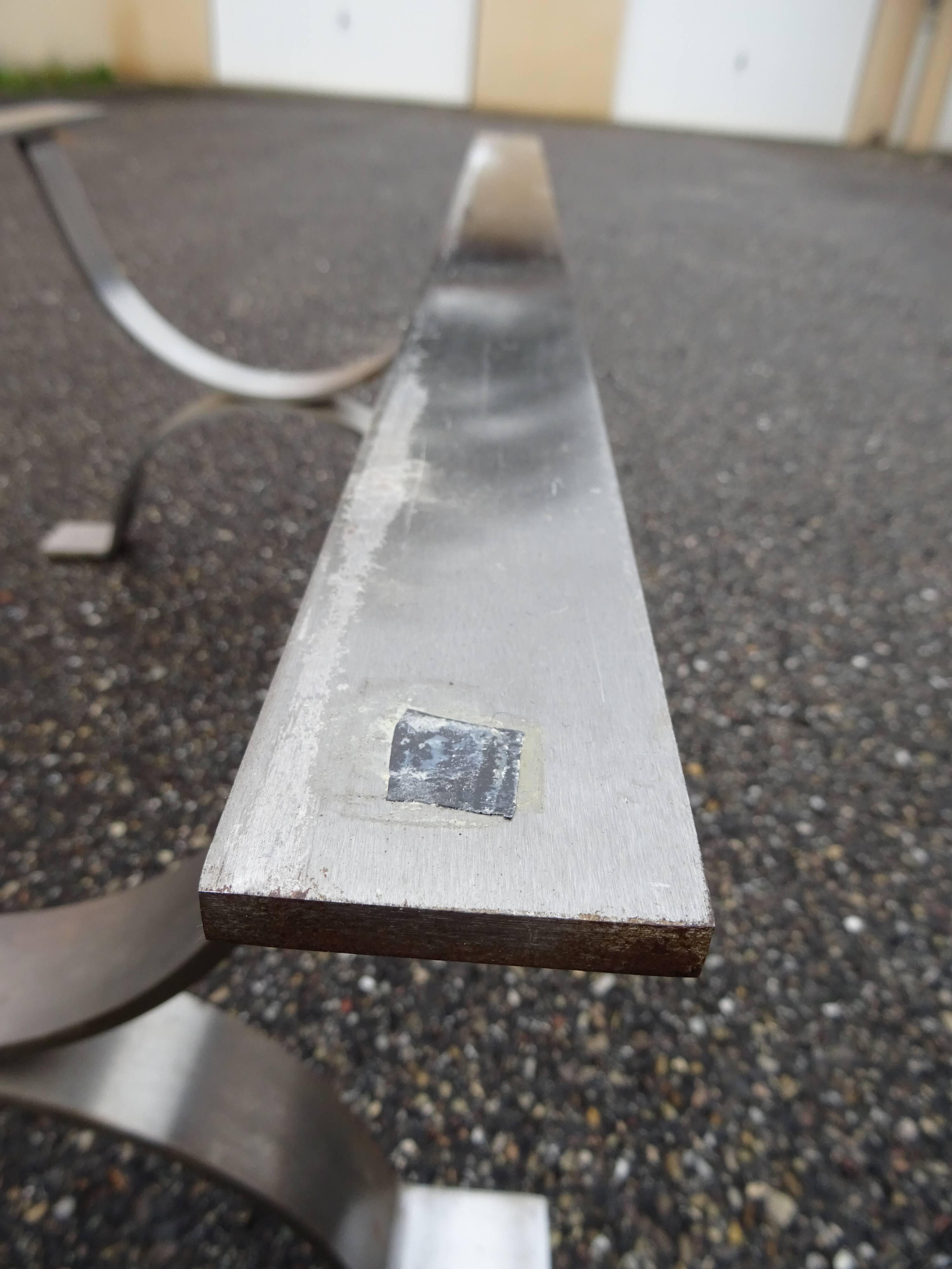 Coffee table in marble and vintage steel design from the 70s