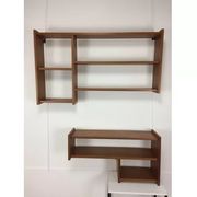 Suite of asymmetrical Scandinavian wall shelves 60s