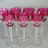 Baccarat: 1 lined crystal wine glass with high leg, 19 cm. 7 available B794