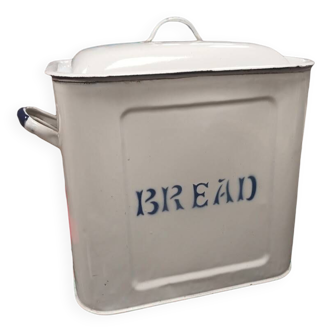 Enamel bread bin/corbeille à pain vintage en émail