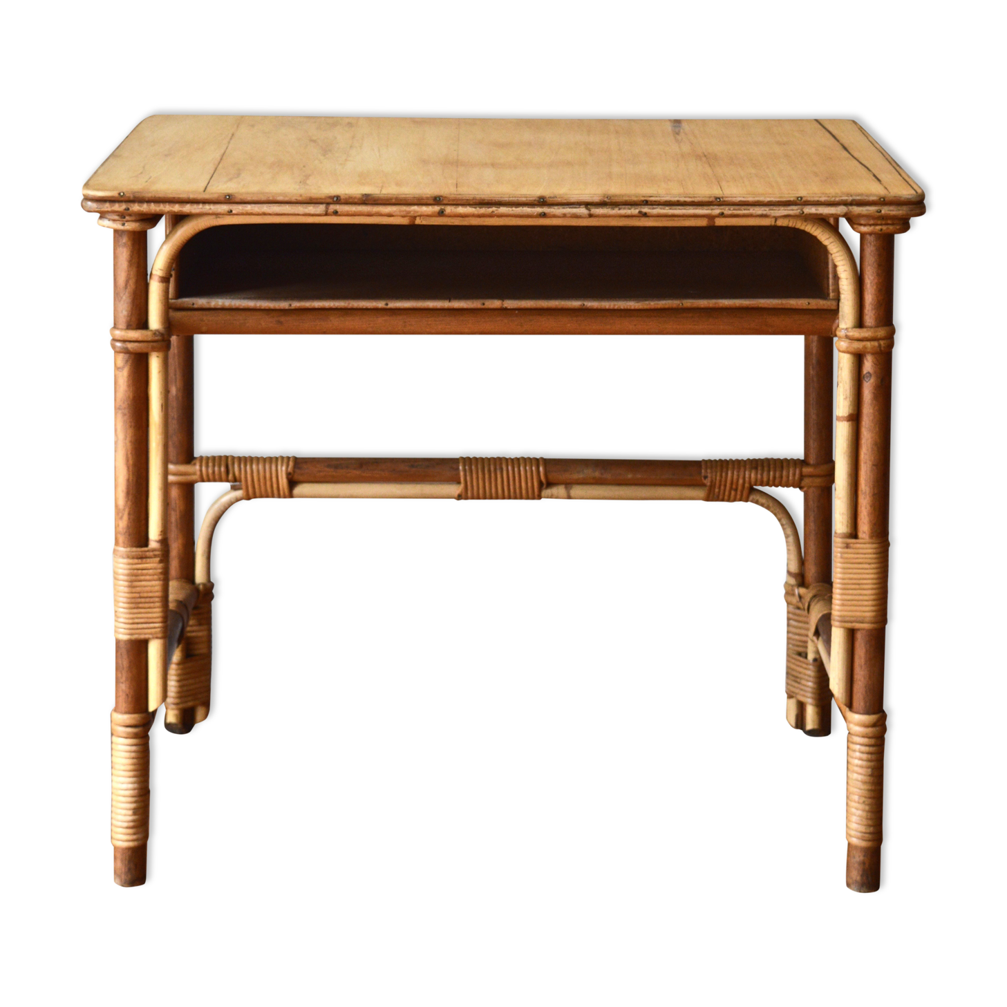 Rattan and wicker desk