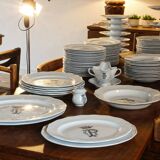 English earthenware service, CP monogram, ducal crown, 109 pieces