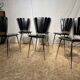 6 vintage chairs 1950 chrome skaï black