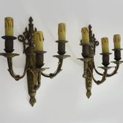 Magnificent Pair of Bronze Sconces with Louis XV Style Fire Pots. 1930s
