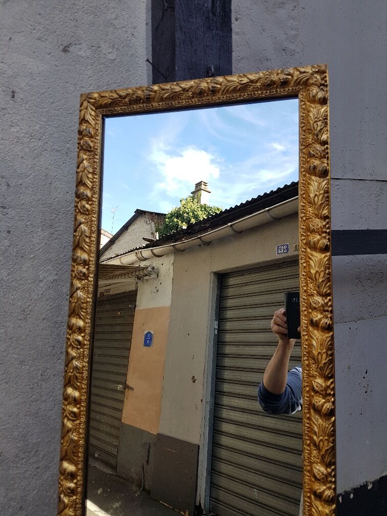 Miroir doré de style italien dit " francesca "  44x178cm