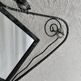 French Art Deco wrought iron mirror, 1930s