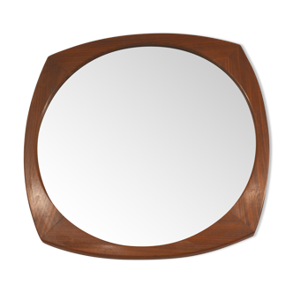 Scandinavian teak 60s mirror 55 x 55 cm