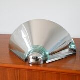 Pair of chrome and blue plexiglass wall lights, Made in Germany, Design, 1970