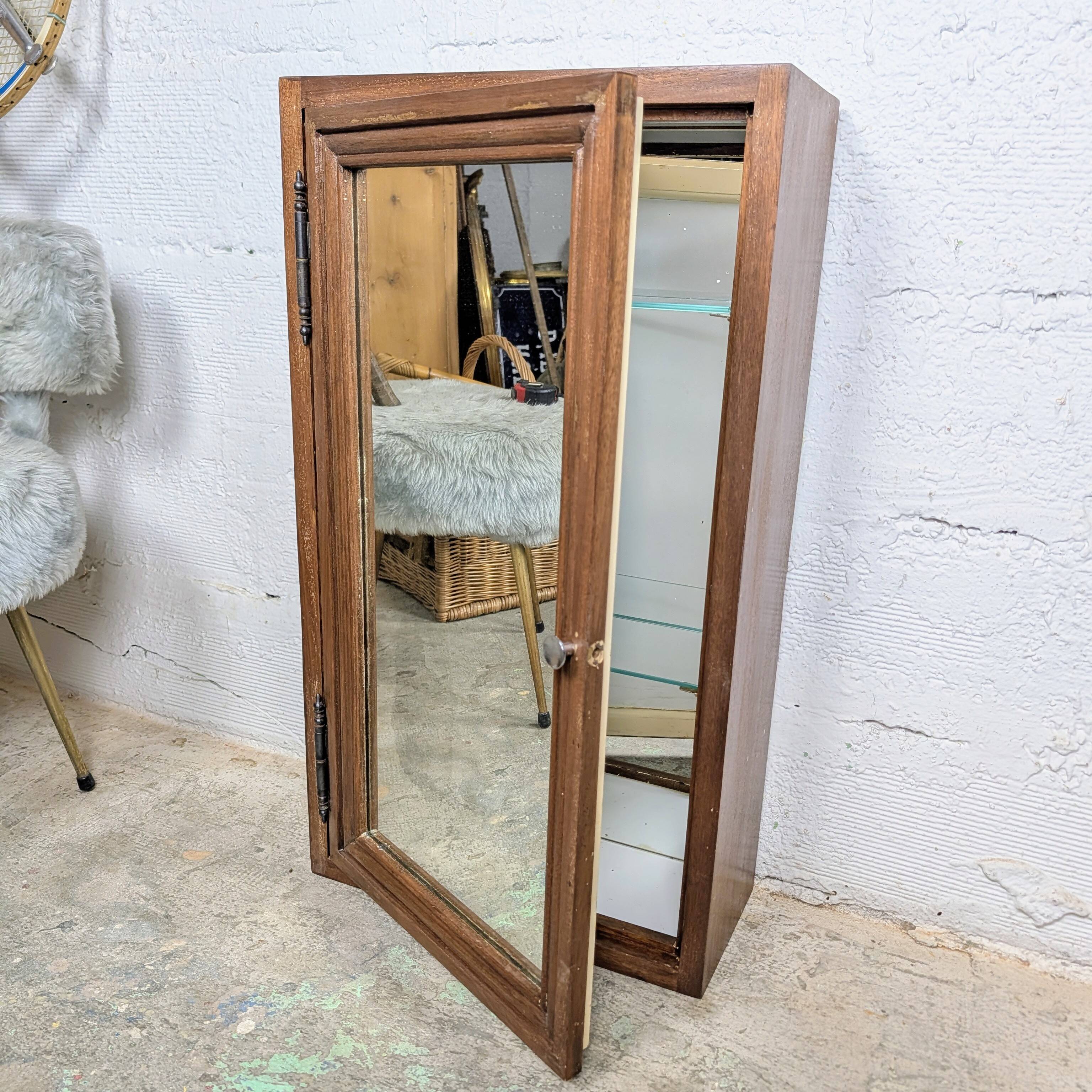Vintage teak bathroom cabinet
