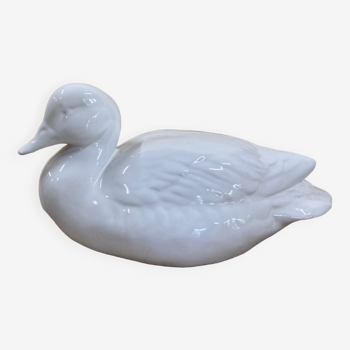 Vintage white porcelain duck