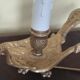 Pair of bedside lamps in chiselled bronze - bird shape -
